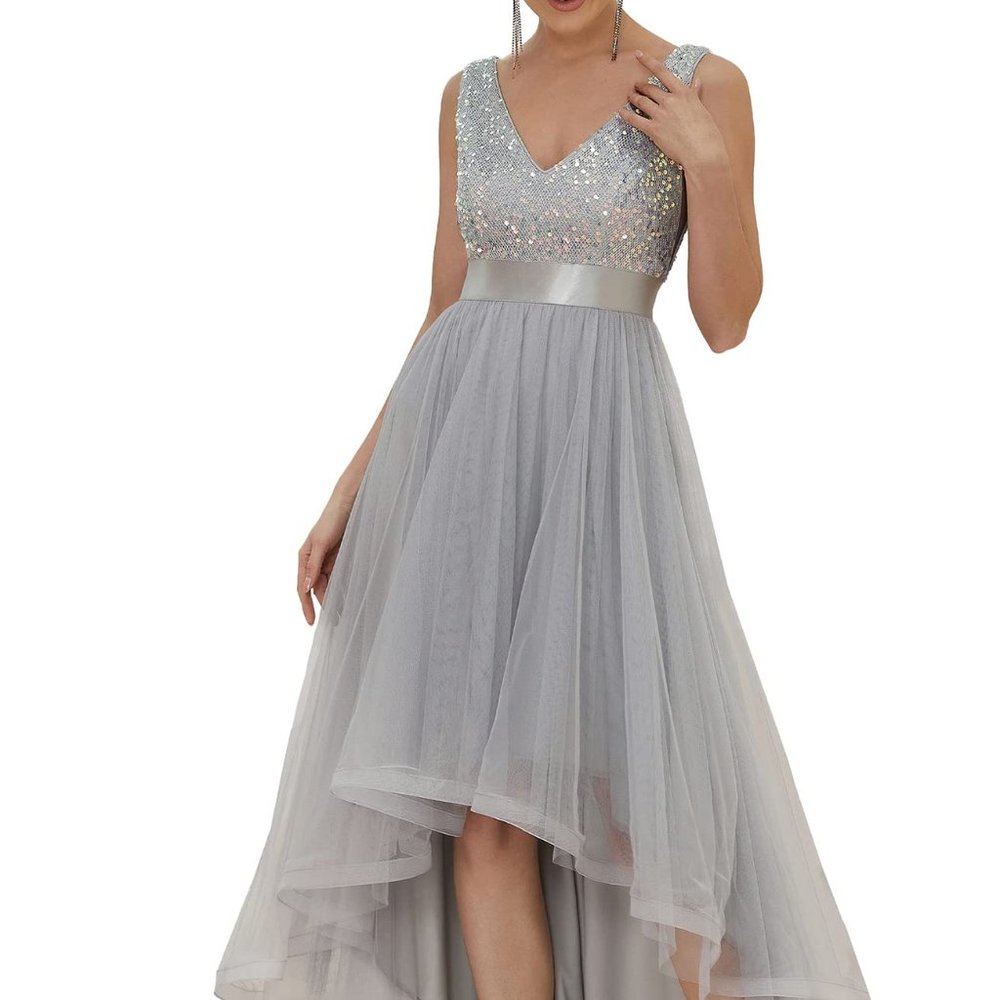 Calvin Klein One-Shoulder Gown with Side Ruching and Beaded Detail – Women’s For